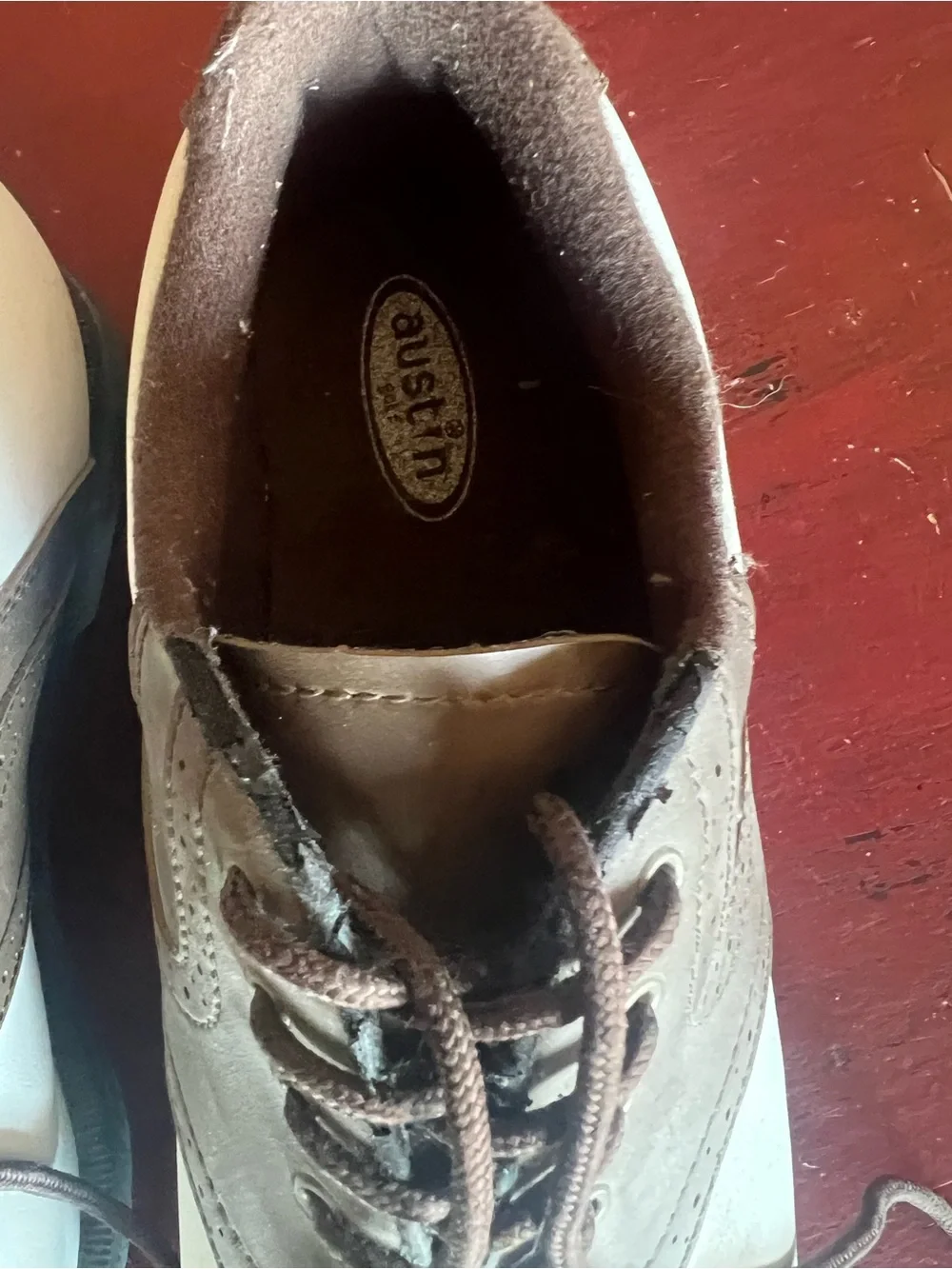 Men's Two-Tone Oxford Derby Shoes - White and Brown